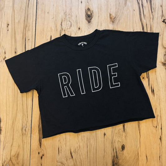 RIDE YOS Cropped Tee — Black