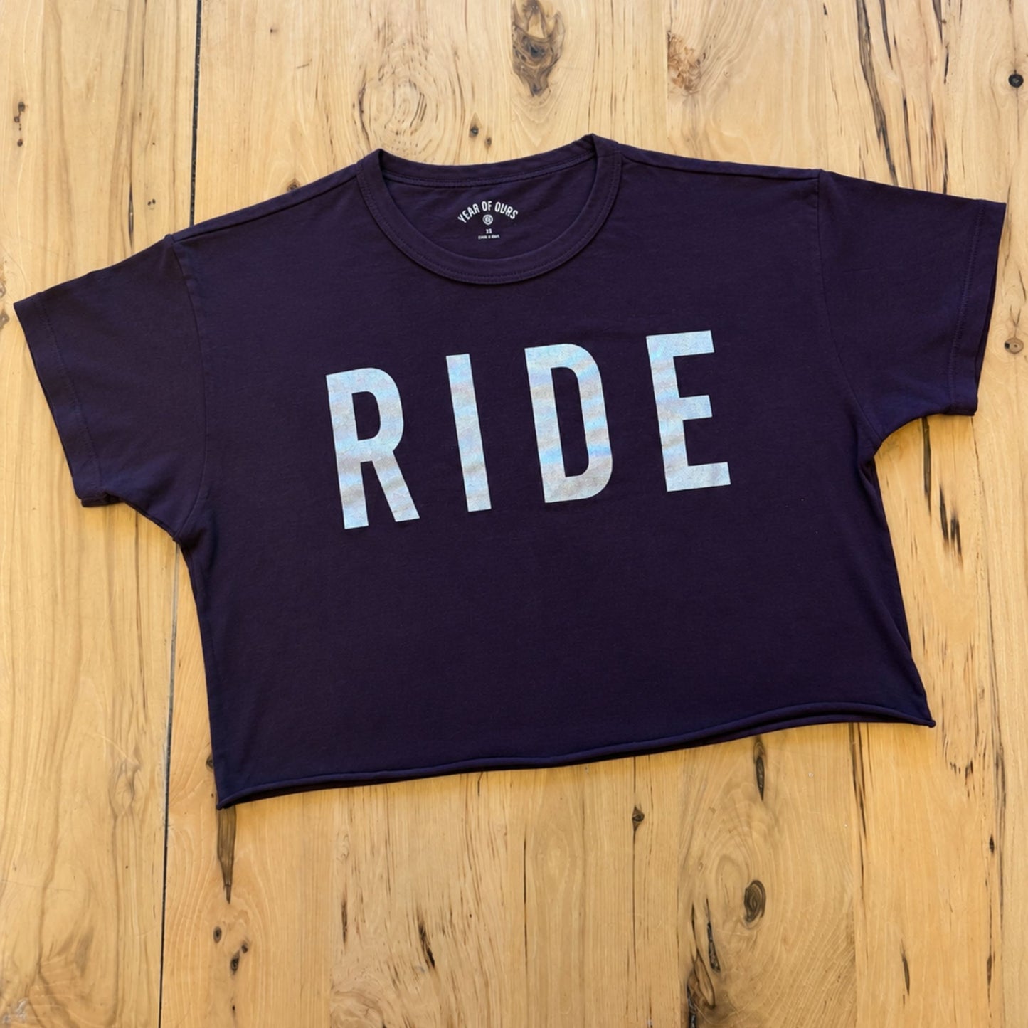 RIDE YOS Cropped Tee — Deep Plum