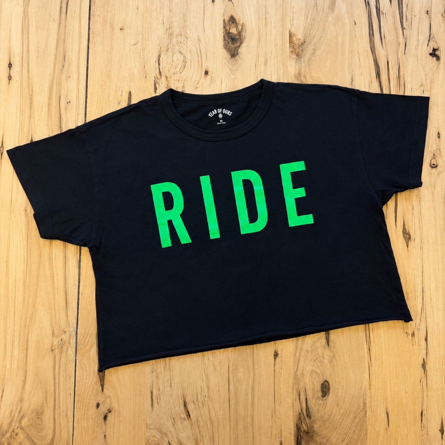 RIDE YOS Cropped Tee — Black/Green